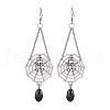 Halloween Themed Spider Alloy Dangle Earrings EJEW-JE06073-1