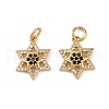 Brass Micro Pave Cubic Zirconia Pendants KK-C093-26B-G-1