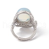 Gemstone Oval Adjustable Ring RJEW-P041-01P-4