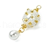 Glass Seed Beaded Teardrop Pendants PALLOY-MZ00516-3