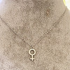 Gender Symbol 201 Stainless Steel with Alloy Pendant Necklaces for Women FS-WG4C551-03-1