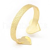 Rack Plating Brass Double Heart Open Cuff Bangle for Women BJEW-I302-03G-3