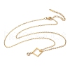 304 Stainless Steel Crystal Rhinestone Geometric Pendant Cable Chain Necklaces NJEW-Z073-01G-03-4