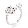 Windmill Brass Micro Pave Clear Cubic Zirconia Cuff Ring Settings KK-T076-36G-1