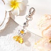 Angel Glass Pendant Decorations HJEW-MZ00261-06-1