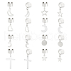 8 Pairs 8 Styles 304 Stainless Steel Charms Cuff Earrings EJEW-UN00006-1