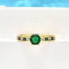 Brass Micro Pave Cubic Zirconia Cuff Rings for Women RJEW-H247-06G-3