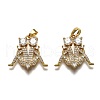 Brass Clear Cubic Zirconia Constellation Charms KK-J278-33G-C-1