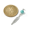 30Pcs Synthetic Turquoise Dyed Pendants PALLOY-JF02308-30A-2