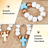 Wood Beads Pendants Decoration HJEW-OC00011-4