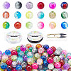 DIY Baking Painted Crackle Glass Beads Stretch Bracelet Making Kits DIY-PH0004-54B-2