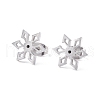 Snowflake 304 Stainless Steel Stud Earrings for Women EJEW-Z017-04P-1
