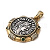 Brass with Cubic Zirconia Pendants KK-Z033-10AS-2
