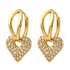 Brass Micro Pave Clear Cubic Zirconia Hoop Earrings EJEW-D322-08G-4