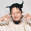 Devil Horn Resin Finger Rings FS-WG03E69-02-2