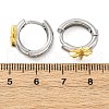 Brass Micro Pave Clear Cubic Zirconia Hoop Earrings EJEW-H158-19A-GP-5