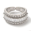 Clear Cubic Zirconia Wide Open Cuff Ring RJEW-L123-007P-2