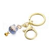 Fortune Cat Porcelain Pendant Keychain KEYC-G064-03G-2