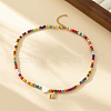 Heart Natural Shell & Colorful Glass Seed Round Beaded Necklaces FS-WGE10D5-13-1