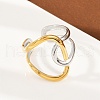 304 Stainless Steel Open Cuff Rings for Women RJEW-K296-03B-GP-2