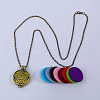 Alloy Hollow 4 Heart Diffuser Locket Pendant Necklaces with Colorful Plush Aromatherapy Pads Inside CR9421-2
