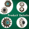 CRASPIRE 24 Sets 8 Style Zinc Alloy Buttons FIND-CP0001-86-6