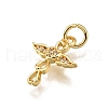 Brass Micro Pave Cubic Zirconia Pendants KK-Z100-40G-02-2