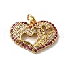 Rack Plating Brass Micro Pave Cubic Zirconia Pendants KK-K377-76G-1