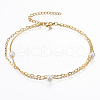 304 Stainless Steel Multi-Strand Anklets AJEW-K016-09A-1