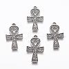 Tibetan Style Alloy Ankh Cross Pendants TIBEP-M035-02AS-FF-1