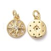 Brass Micro Pave Clear Cubic Zirconia Charms KK-I658-03G-2