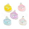 Iridescent Color Resin Pendants RESI-H151-03-1