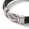 304 Stainless Steel Interlocking Kont Link Bracelet BJEW-G658-01P-4