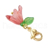 Lily Glass Pendant Decorations HJEW-JM02860-5