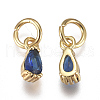 Brass Micro Pave Cubic Zirconia Charms ZIRC-F111-04G-07-2