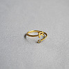 Brass Micro Pave Clear Cubic Zirconia Cuff Rings for Women WG54647-17-1