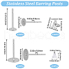 Beebeecraft 240Pcs 2 Style 304  Stainless Steel Stud Earring Findings DIY-BBC0001-93-2