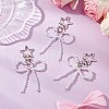 3Pcs 3 Colors Bowknot ABS Plastic Imitation Pearl Beaded Pendants Decoration HJEW-JM02992-1