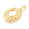Brass Pave Natural Freshwater Shell Pendants KK-U040-03G-2