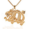 Vintage Chinese Dragon Stainless Steel Pendant Necklaces QK0292-2-1
