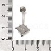 304 Stainless Steel Clear Cubic Zirconia Curved Barbell Belly Button Rings AJEW-D306-03P-03-4