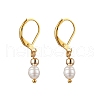 Natural Baroque Pearl Oval Leverback Earrings EJEW-JE06437-2