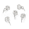 Anti-Tarnish Rhodium Plated 925 Sterling Silver Ice Pick Pinch Bails STER-Z001-120P-1