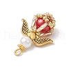 Glass Pearl Round Beaded Pendants PALLOY-MZ00747-5