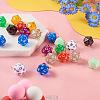 20pcs 10 colors Resin Polyhedral Dice Pendants FIND-TA0001-93-6