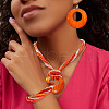 Bohemian Style Ring Shell & Glass Seed Beaded Pendant Necklaces & Dangle Earrings & Bracelets Sets FS-WG105FB-04-2