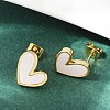 Natural Shell Heart Stud Earrings EJEW-K251-09G-3