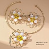 Flower Alloy Enamel Pendant Collar & Stud Earrings Sets FS-WGCE290-01-4