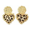 Alloy Acrylic Dangle Stud Earrings EJEW-V009-01G-02-2