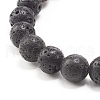 Electroplated Natural Lava Rock Round Beads Essential Oil Anxiety Aromatherapy Bracelets BJEW-JB06923-13